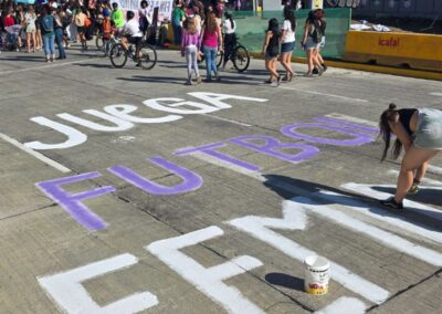 LA CALLE TAMBIÉN ES CANCHA: ANJUFF EN INTERVENCIÓN URBANA POR EL 8M